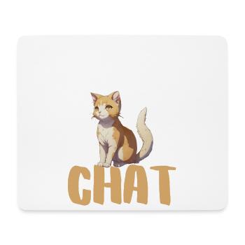 Papa Chat: Chat orange et Typo Large - Tapis de souris (format paysage) - blanc - Devant