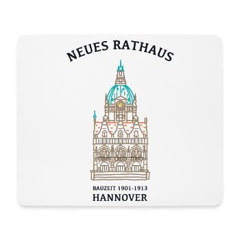 Hannover, Südseite Neues Rathaus, Wahrzeichen - Mousepad (Querformat) - Weiß - Vorne