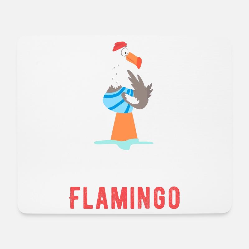 Ostsee Flamingo - Mousepad (Querformat) - Weiß