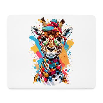 Coole Giraffe - Mousepad (Querformat) - Weiß - Vorne