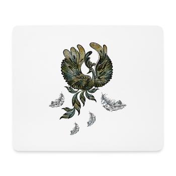 Elegant peacock in green colors. - Mouse Pad (horizontal) - white - Front