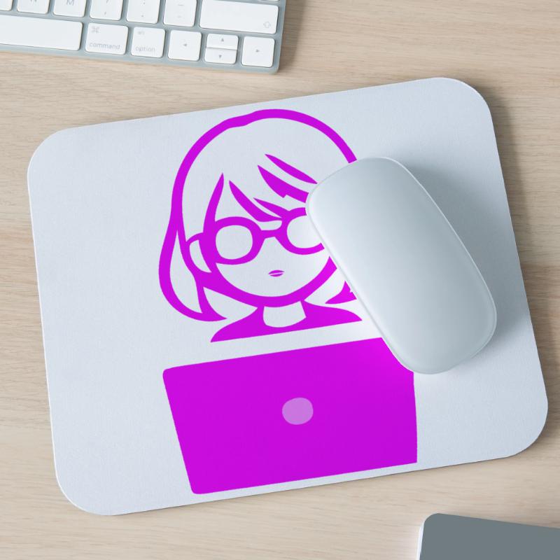 Frau mit Computer Programmierer Coder Mousepad (Querformat)