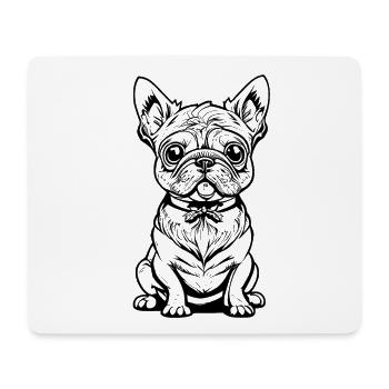 Süsser sitzender Hund - Mousepad (Querformat) - Weiß - Vorne