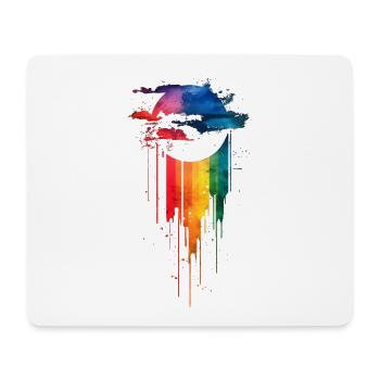 Subtil et cool Dripping Pride drapeau arc en ciel Design - Tapis de souris (format paysage) - blanc - Devant