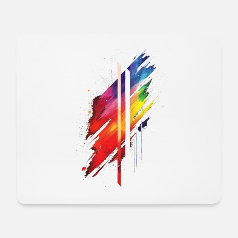 Dezentes und cooles Regenbogen-Design mit tropfender Pride-Flagge - Mousepad (Querformat) - Weiß