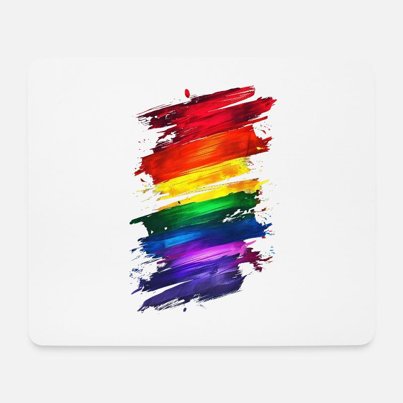 Abstraktes Rainbow Pride Design - Lebendige Kunst - Mousepad (Querformat) - Weiß