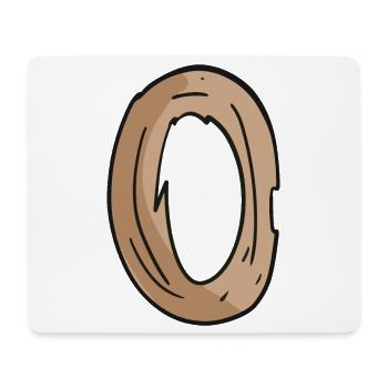 Letter O Wood Wooden Letter - Mouse Pad (horizontal) - white - Front