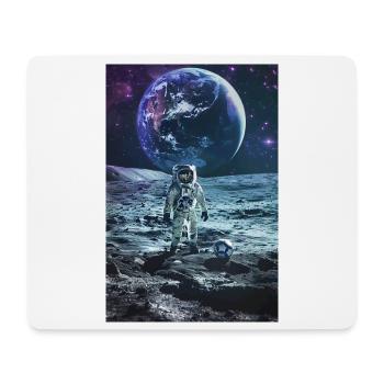 Astronaut playing soccer on the moon - Mouse Pad (horizontal) - white - Front