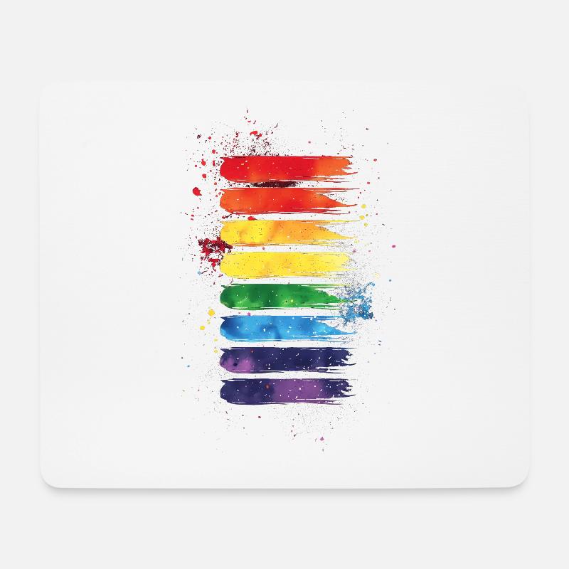 Dezentes und cooles tropfendes Pride-Flaggen-Regenbogen-Design - Mousepad (Querformat) - Weiß