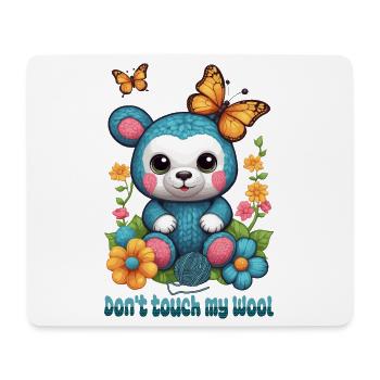 Teddy aus Wolle - Mousepad (Querformat) - Weiß - Vorne