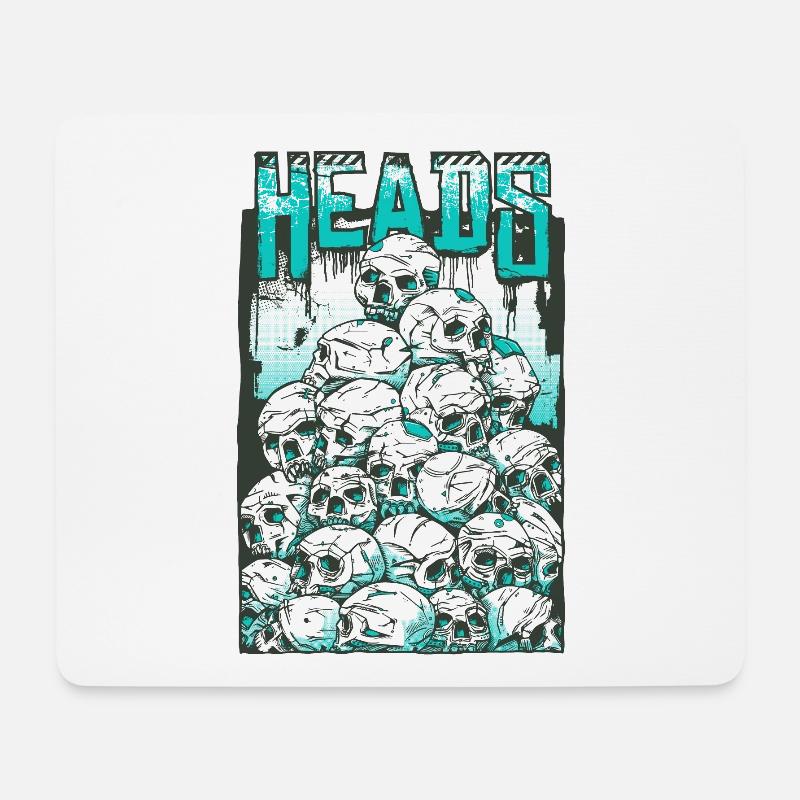 Schädel - Mousepad (Querformat) - Weiß
