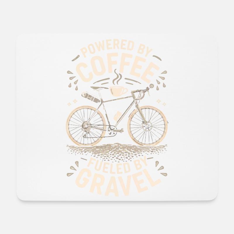 Grafik für kaffeebetriebene Fahrräder - Mousepad (Querformat) - Weiß