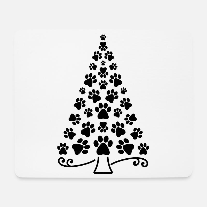 Weihnachtsbaum Pfote - Mousepad (Querformat) - Weiß