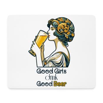 Bonne fille boire bonne bière cadeau - Tapis de souris (format paysage) - blanc - Devant