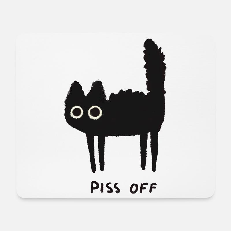 Grumpy Kitty Vibes – Lass mich in Ruhe - Mousepad (Querformat) - Weiß