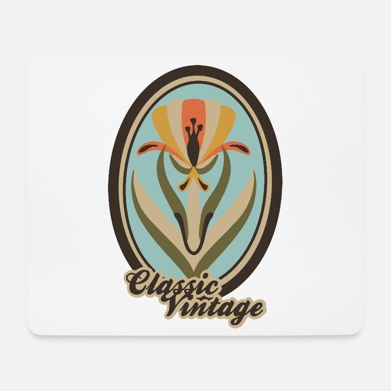 Classic Vintage – Jugendstil Floral - Mousepad (Querformat) - Weiß