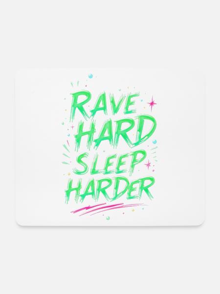Motivierende Beleuchtung Rave Neon - Mousepad (Querformat) - Weiß