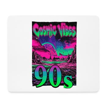 Cosmic Vibes 90s Retro Neon - Mousepad (Querformat) - Weiß - Vorne