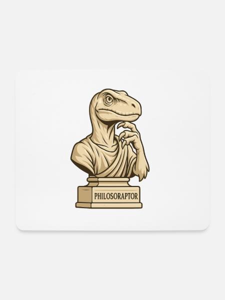 Philosoraptor - Mousepad (Querformat) - Weiß