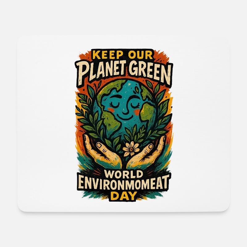 Mutige Erde Aktivist Retro Design Welt Umwelt - Mousepad (Querformat) - Weiß