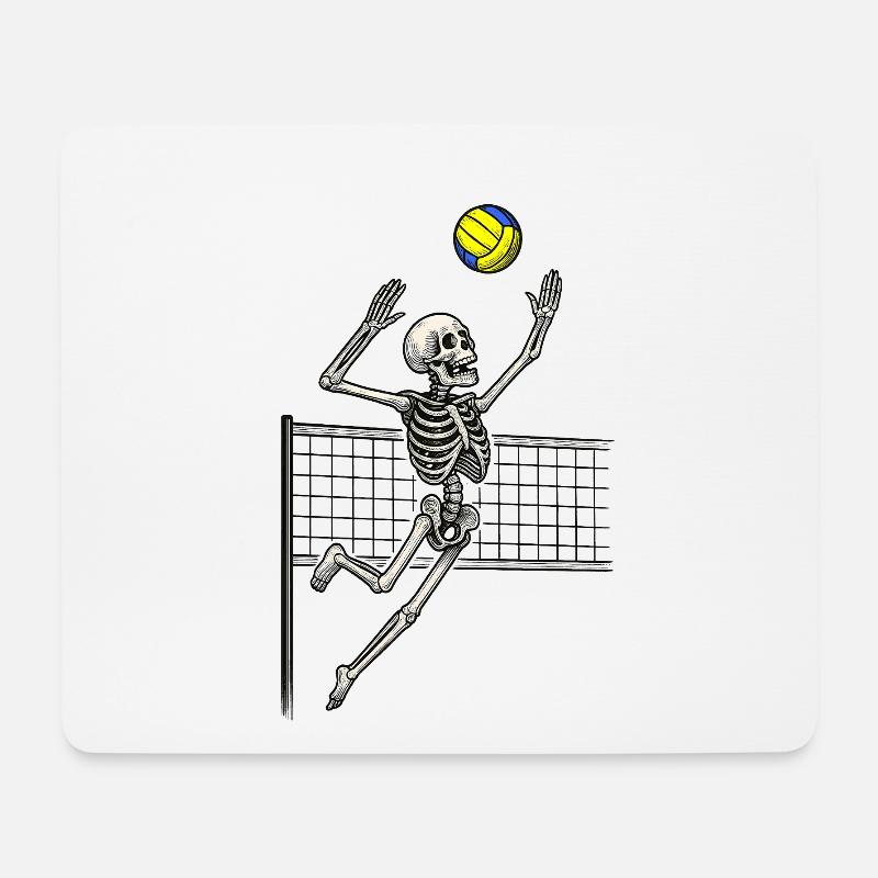 Volleyball Skeleton Spike - Mouse Pad (horizontal) - white