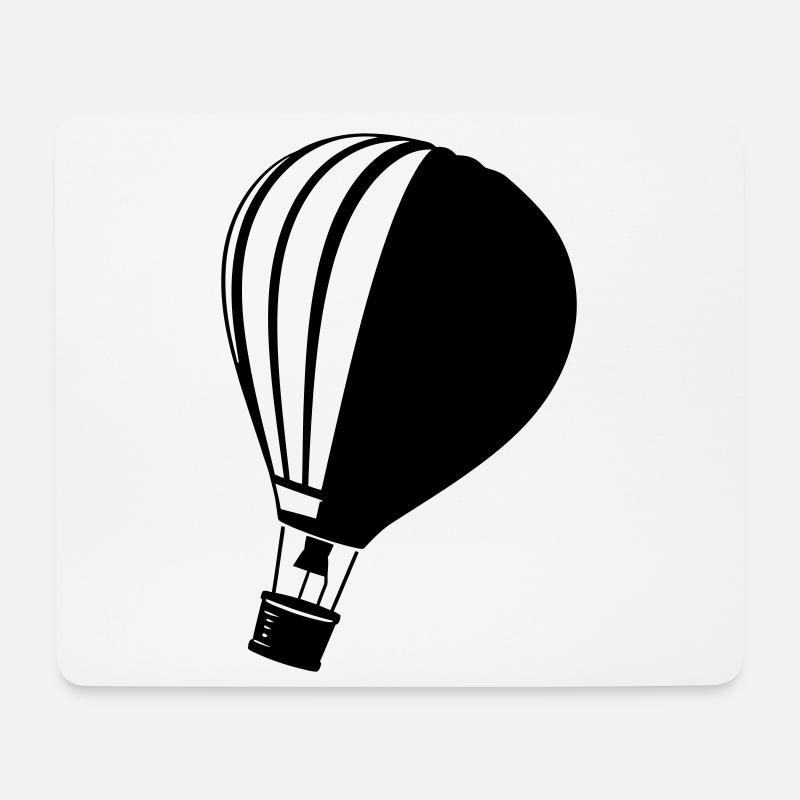 Klassische Heißluftballon-Silhouette - Mousepad (Querformat) - Weiß