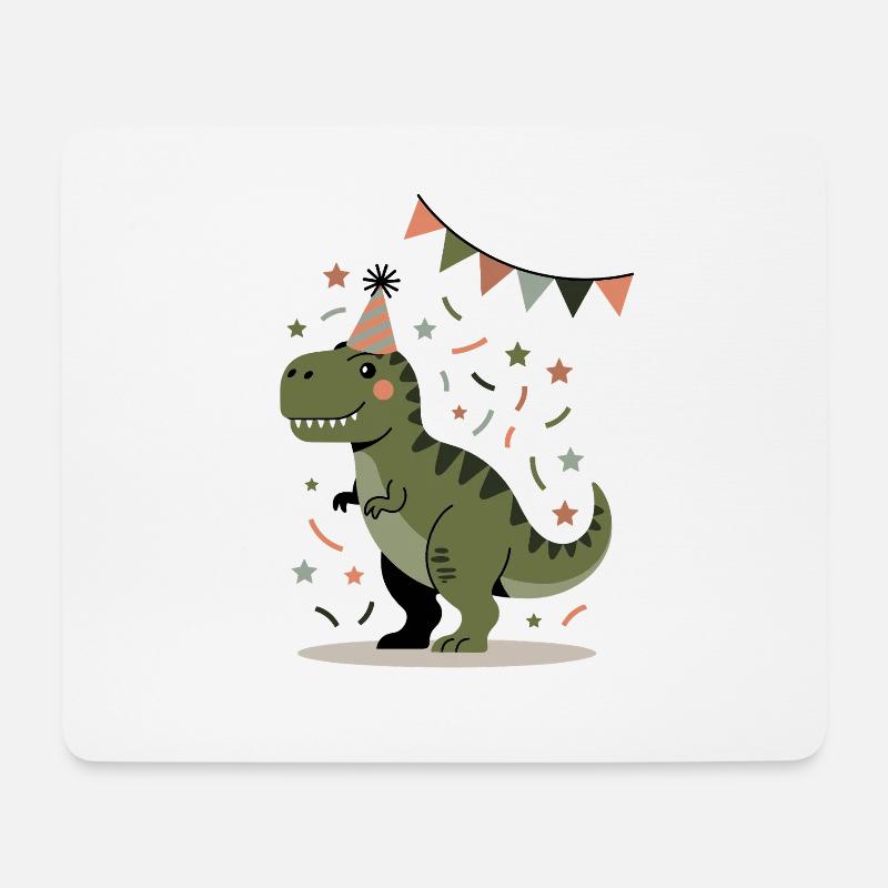 Dino Geburtstag Party T-Rex Design Kinder - Mousepad (Querformat) - Weiß