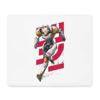 Futuristischer Wolf-Kampfroboter - Mousepad (Querformat) - Weiß - Vorne