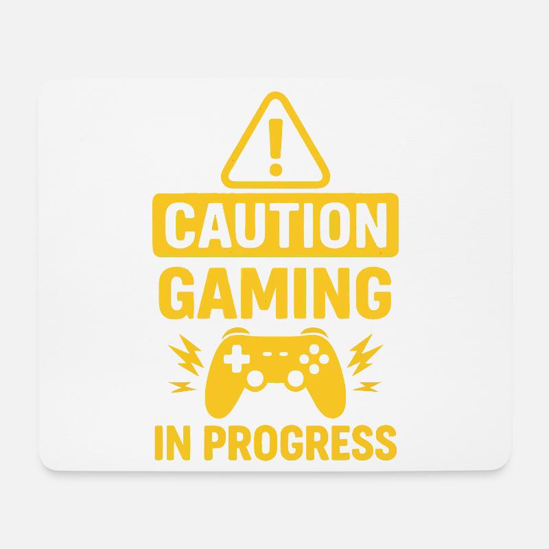 Warnung Gaming in Progress - Mousepad (Querformat) - Weiß