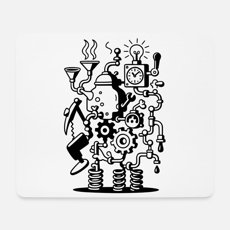 Crazy Machine - Mousepad (Querformat) - Weiß