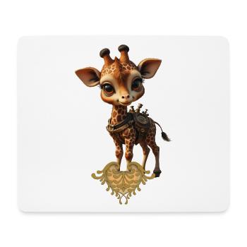 Charming Steampunk Giraffe - Mouse Pad (horizontal) - white - Front