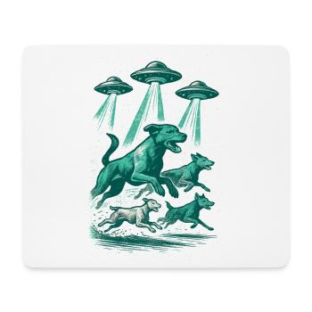 OVNIs extraterrestres Chiens OVNI rayonnants Cadeau vert rétro - Tapis de souris (format paysage) - blanc - Devant