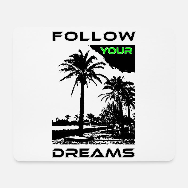 Palmengesichter im Schwarzweißstil - Mousepad (Querformat) - Weiß