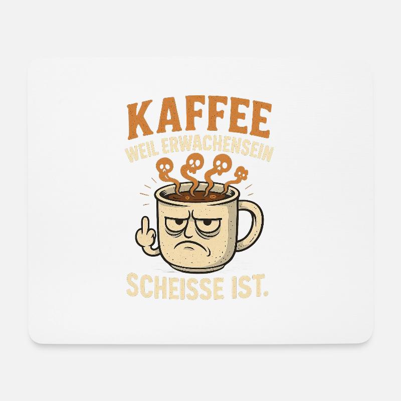 Coffee graphic with humorous message - Mouse Pad (horizontal) - white