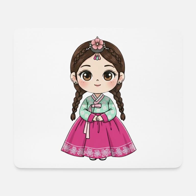 Chibi Hanbok Süßigkeiten-Traum Chaewon - Mousepad (Querformat) - Weiß