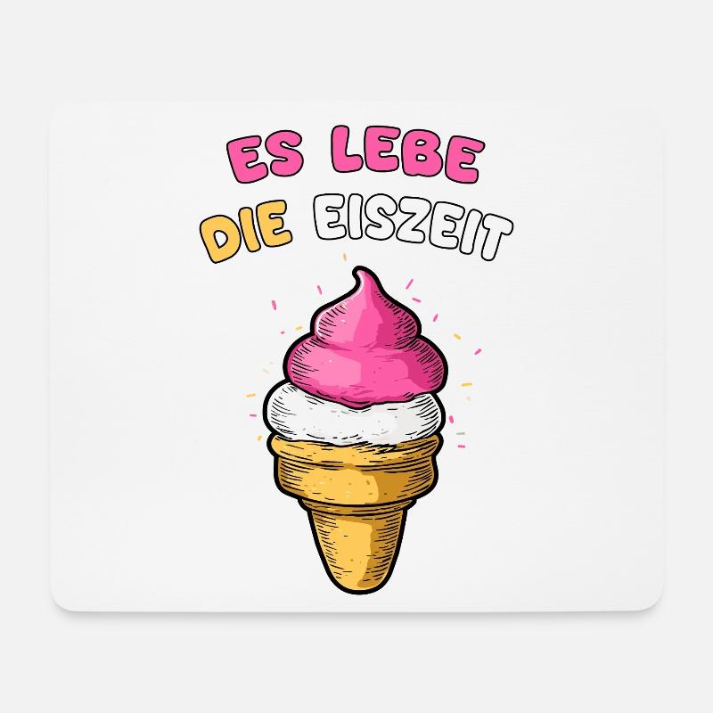 Es lebe die Eiszeit mit Eiscreme - Mousepad (Querformat) - Weiß