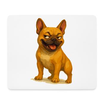 Vilain bouledogue dessin animé sourire - Tapis de souris (format paysage) - blanc - Devant
