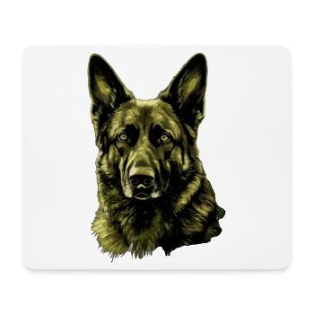 German Shepherd Portrait Green - Mouse Pad (horizontal) - white - Front