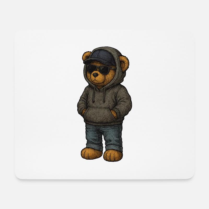 Urban Kapuzenpullover Bär - Mousepad (Querformat) - Weiß