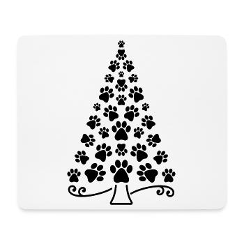 Weihnachtsbaum Pfote Hund Katze Pfoten Christbaum - Mousepad (Querformat) - Weiß - Vorne