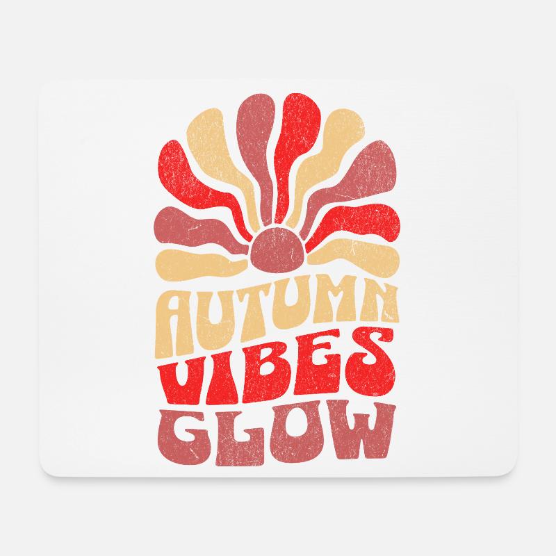 Autumn Vibes Glow - Mousepad (Querformat) - Weiß