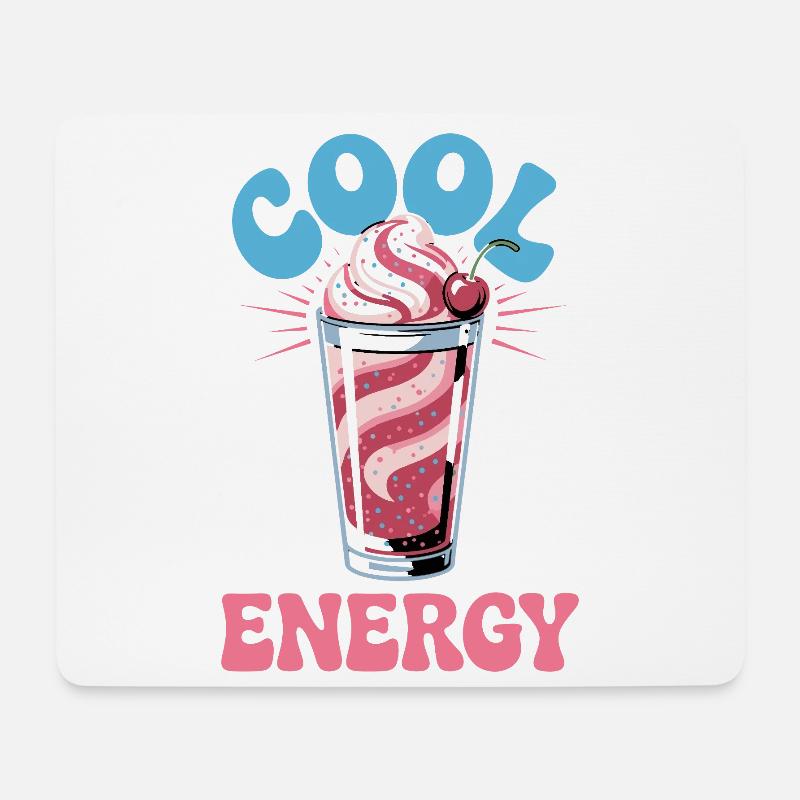  Cool Energy Milkshake Design Mit Kirsche Und - Mousepad (Querformat) - Weiß