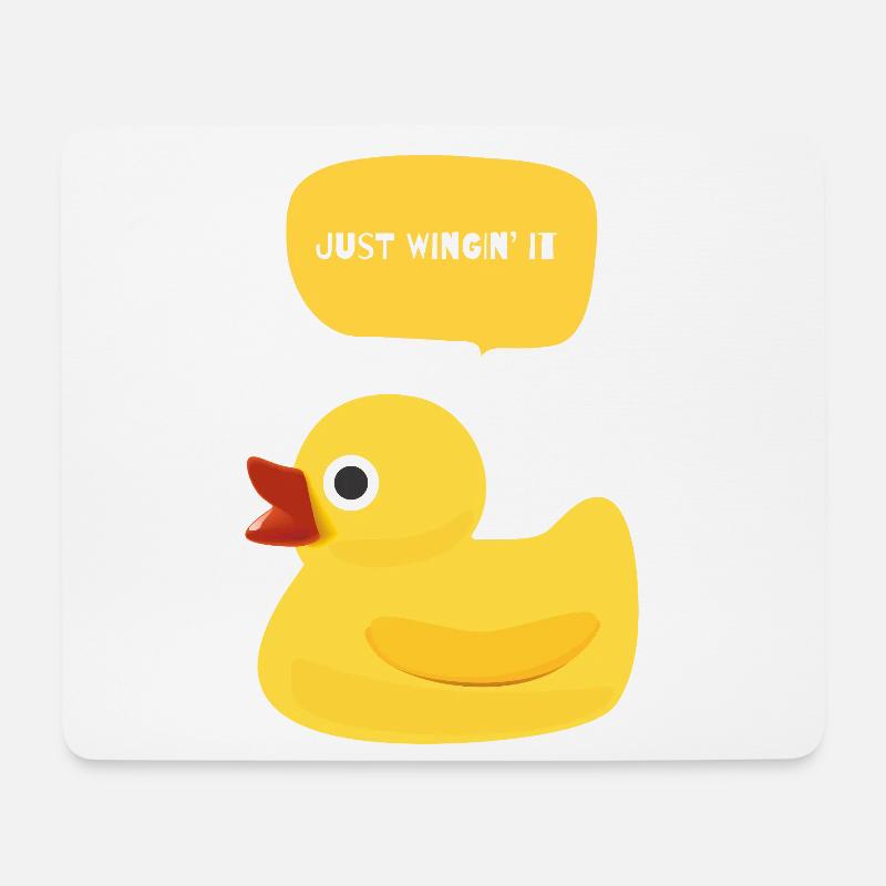 Just Wingin' It Duck - Mouse Pad (horizontal) - white