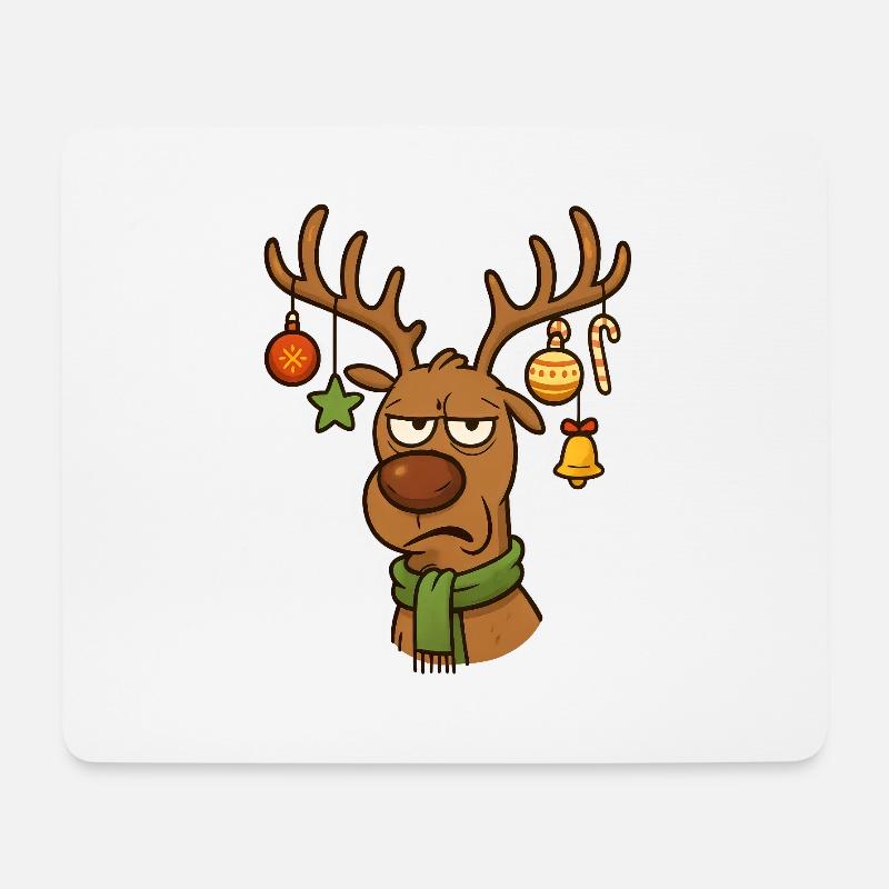 Weihnachten Rentier - Mousepad (Querformat) - Weiß