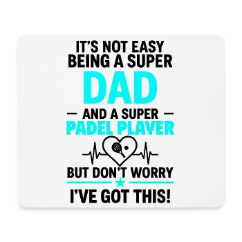 Herz + Padel – Super Papa Padelspieler - Mousepad (Querformat) - Weiß - Vorne