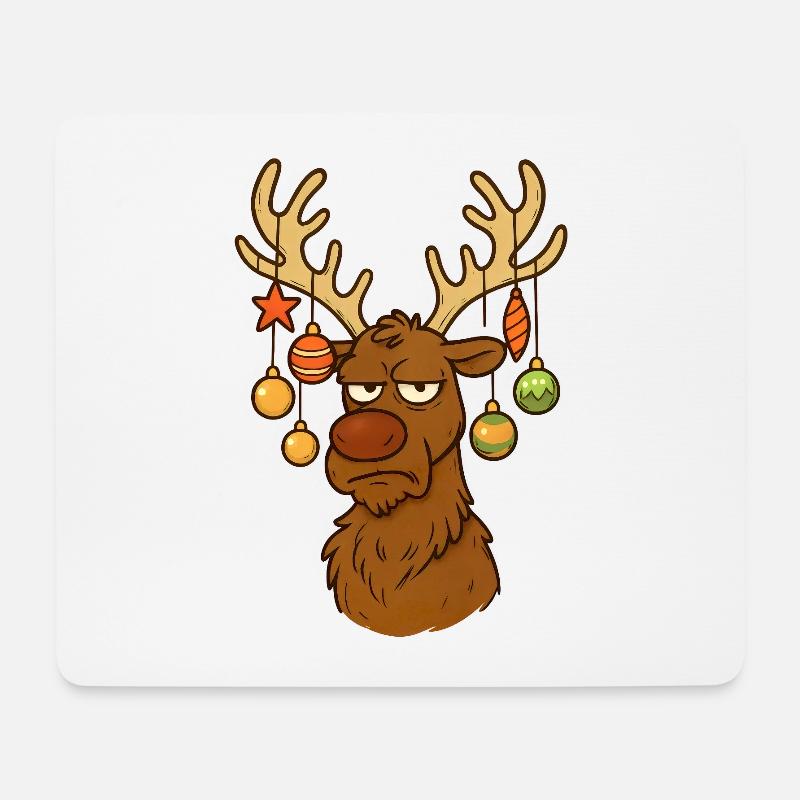 Rentier Hirsch Weihnachten - Mousepad (Querformat) - Weiß