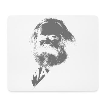Portrait de silhouette marxiste - Tapis de souris (format paysage) - blanc - Devant