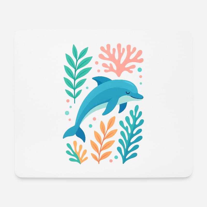 Delfintraum im Korallenmeer - Mousepad (Querformat) - Weiß
