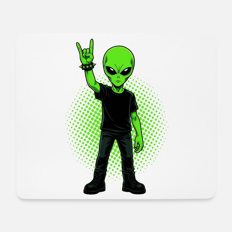 Heavy Metal Alien - Mousepad (Querformat) - Weiß
