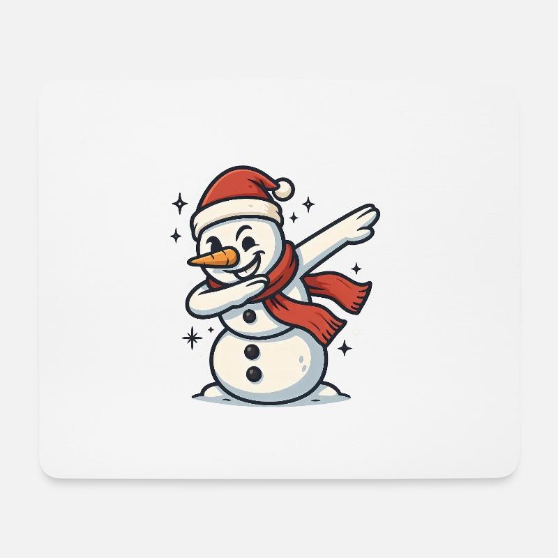 Dabbing Schneemann Dab - Mousepad (Querformat) - Weiß